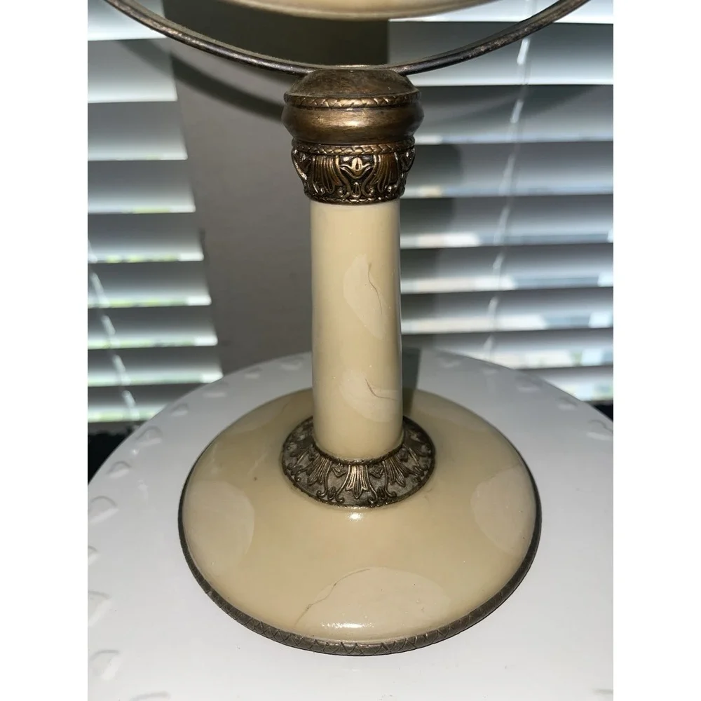 Vintage-Inspired Regency Victorian Standing Vanity Mirror Bronze Enamel